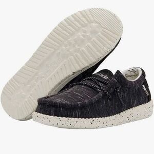 HEYDUDE Wally Youth Stretch Black slip-on Shoes NWT